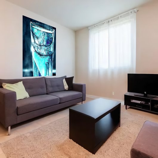 Water in gebroken glas | AI Art Poster