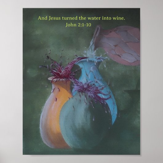 Water in Wijn Poster (Voorkant)