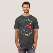 Water is een polaire molecuul grappige chemie t-shirt (Voorkant volledig)