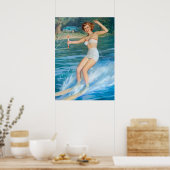 Water-kibbelen omhoog poster (Keuken)