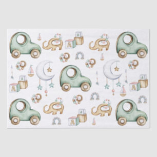 Water Kleur Baby Dingenontwerp Tissuepapier