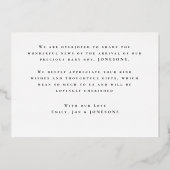 Water kleur bloem Dank u Folie Uitnodiging (Achterkant)