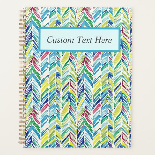 Water Kleur Chevron Patroon Ontwerp met Bold Brush Planner (Voorkant)