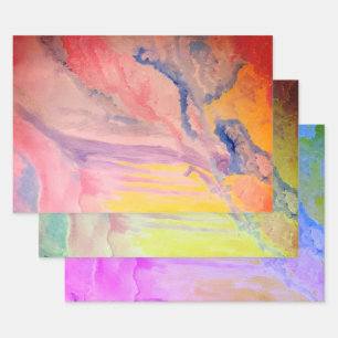 Water Kleur Drie Filters Inpakpapier Vel