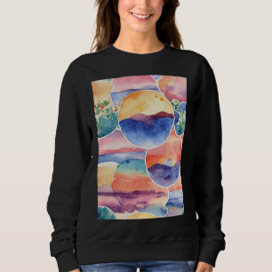 Water kleur natuur kunst trui