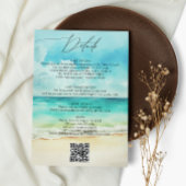 Water Kleur Ocean Beach Budget Bruiloft Kaart