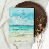 Water Kleur Ocean Beach Budget Bruiloft Kaart