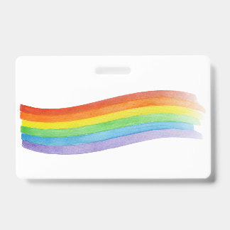 Water Kleur Regenboog Badge