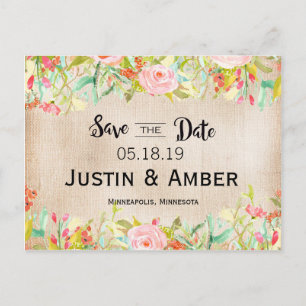 Water kleur tuin save the date aankondigingskaart