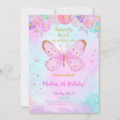 Water kleur vlinder uitnodiging (Voorkant)