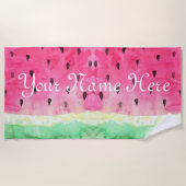 Water Kleur Water Melon Gepersonaliseerde Monogram Strandlaken (Voorkant)