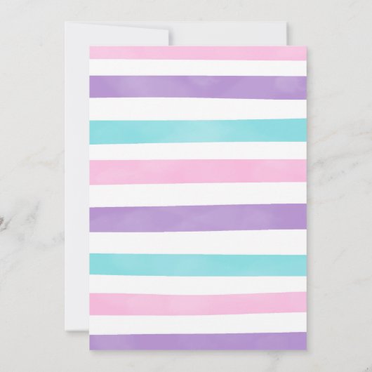 Water Kleur Zeemeermin Verjaardag Uitnodiging (Achterkant)