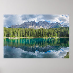 Water Latemar Mountain Range Poster