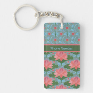 Water Lelies en Dragonflies Custom Sleutelhanger