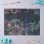 WATER LIES GREEN POND Claude Monet Dark Floral Tissuepapier (Craft)
