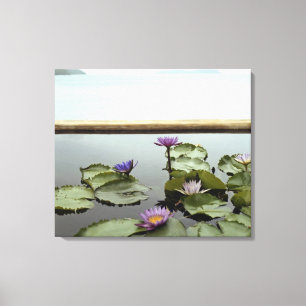 Water ligt in een vijver op zee canvas afdruk