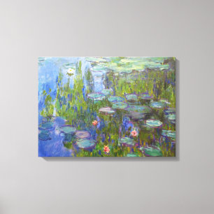 Water Lilies, 1915 Claude Monet cool, oud, meester Canvas Afdruk