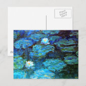 Water Lilies (blauw) van Claude Monet Briefkaart (Voorkant / Achterkant)