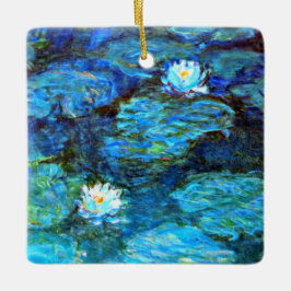 Water Lilies (blauw) van Claude Monet Keramisch Ornament
