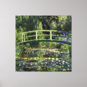 Water Lilies en Japanse brug Canvas Afdruk