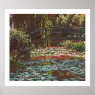Water Lilies en Japanse brug door Claude Monet Poster