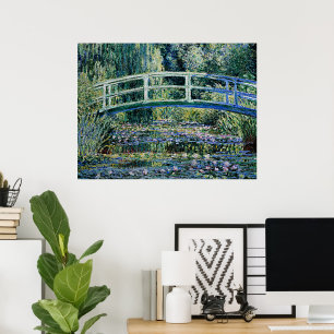 Water Lilies en Japanse brug Poster
