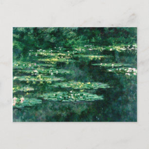 WATER LILIES IN GREEN POND door Claude Monet  Briefkaart