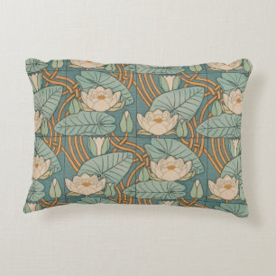 Water Lilies Lily Art Nouveau Natuur Accent Kussen
