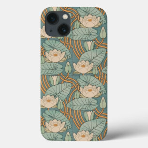 Water Lilies Lily Art Nouveau Natuur iPhone 13 Hoesje