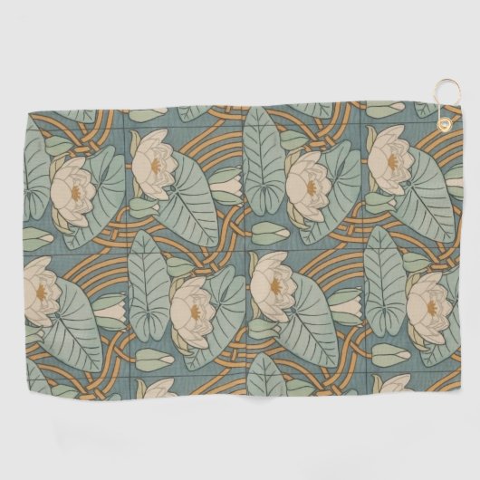 Water Lilies Lily Art Nouveau Natuur Golfhanddoek (Horizontaal)