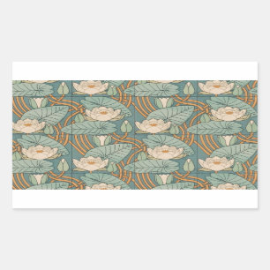 Water Lilies Lily Art Nouveau Natuur Rechthoekige Sticker