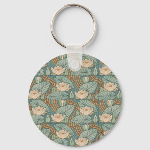 Water Lilies Lily Art Nouveau Natuur Sleutelhanger
