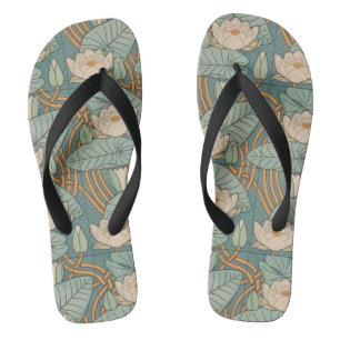 Water Lilies Lily Art Nouveau Natuur Teenslippers