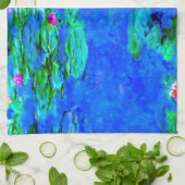 Water Lilies, rood, van Oscar-Claude Monet Theedoek (Gevouwen)