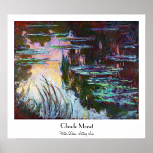 Water Lilies, Sun Claude Monet instellen Poster