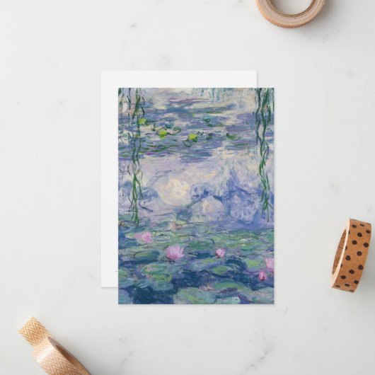 Water Lilies van Claude Monet, 1916 - 1919 Notitiekaartje (Voorkant / Achterkant in situ)