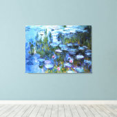 Water Lilies van Claude Monet Canvas Afdruk (Insitu (Houten vloer))