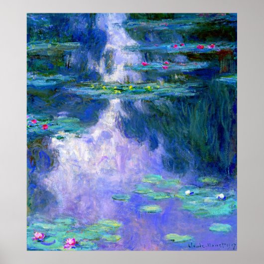 Water Lilies van Claude Monet Poster (Voorkant)