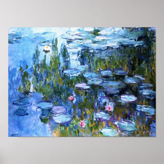 Water Lilies van Claude Monet Poster (Voorkant)