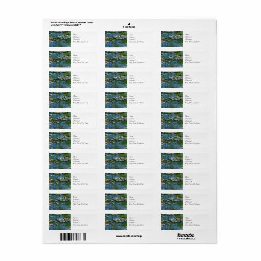 Water Lilies van Monet Etiket (Full Sheet)