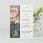 Water Lilly Floral Wedding Invitation Kaart (Staand voorkant)