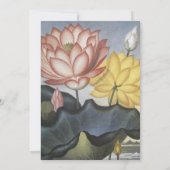 Water Lilly Floral Wedding Invitation Kaart (Achterkant)