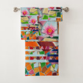 Water Lily Abstract Mosaic Pattern Bad Handdoek (Insitu)