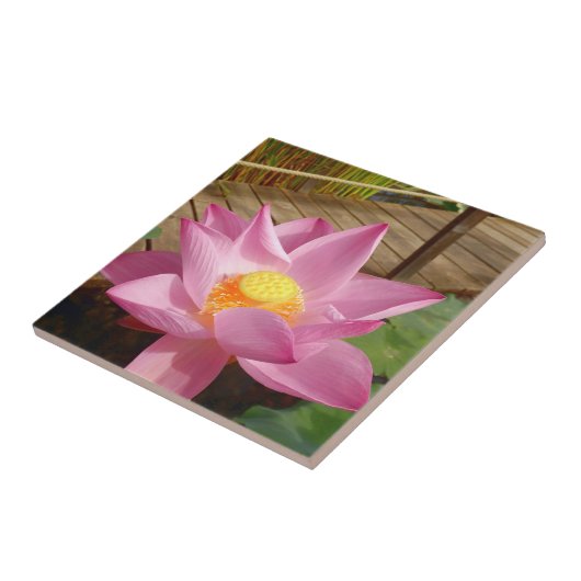 Water Lily Ceramic Tile Tegeltje (Zijkant)
