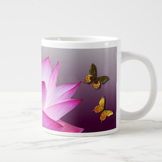 Water Lily en Butterflies Extra Grote Beker (Rechts)
