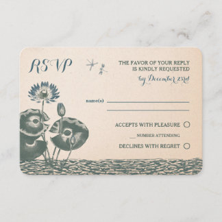 Water Lily en Dragonfly RSVP Uitnodiging