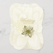 Water Lily Gold Cream Faire-part de mariage (Devant / Derrière)