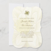 Water Lily Gold Cream Faire-part de mariage (Dos)