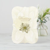 Water Lily Gold Cream Faire-part de mariage (Debout devant)