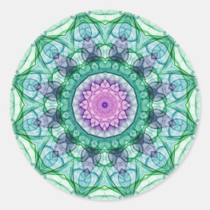 Water Lily kaleidoscoop Ronde Sticker